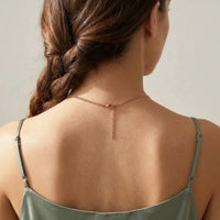 Thumbnail for Back of the neck showing the lobster clasp and extension chain of the rose gold photo necklace | SKU: TPH-BARN-ROSEGOLD