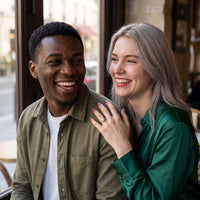 Thumbnail for Teardrop engagement ring — worn by a couple, rose gold | SKU: 505162-4.5-rose-gold