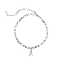 Thumbnail for Silver Initial Anklet - Ankle Bracelet - Anklet for Women - Silver Leg Bracelet Anklet A Brother & Sisters