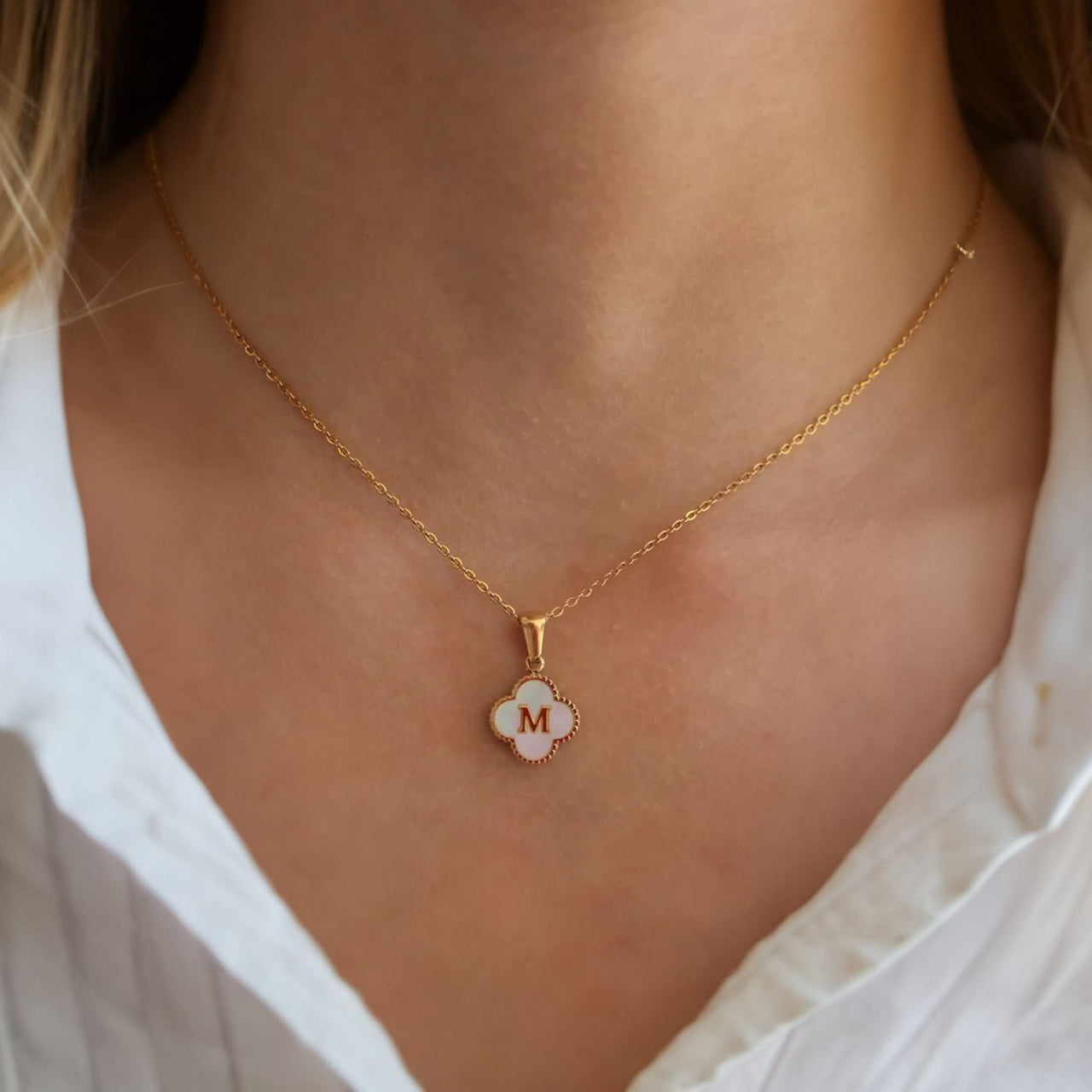 Clover Letter Necklace