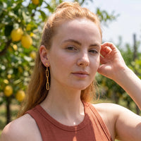 Thumbnail for Dangle earrings — worn, everyday gesture, gold | SKU: lespendantes