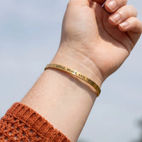 Thumbnail for Loyal brave true — close-up of the details, gold | SKU: lbat-g