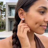 Thumbnail for Halo earrings — worn, everyday gesture, silver | SKU: 19991927