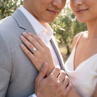 Thumbnail for Bridal ring set — worn by a couple, silver | SKU: 497080-4.5-silver
