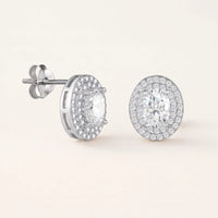 Thumbnail for Oval earrings — product photo on a white background, silver | SKU: 6306968-white