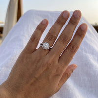 Thumbnail for Halo ring — worn, real size, silver | SKU: 346060-4.5-silver
