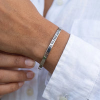 Thumbnail for Travel bracelet — close-up of the details, silver | SKU: ttfa-wg